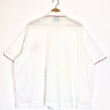 White Embroidered Cotton Short Sleeves Shirt - One Size