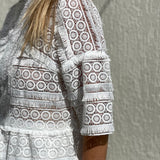 White Embroidered See-through Eyelet Mini Dress - model FANIA / IRO - Size 34