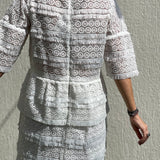 White Embroidered See-through Eyelet Mini Dress - model FANIA / IRO - Size 34