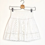 White Embroidered LIMA Skater Mini Skirt / TEMPTATION POSITANO - Size S