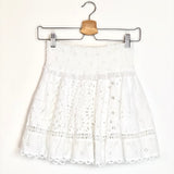 White Embroidered LIMA Skater Mini Skirt / TEMPTATION POSITANO - Size S