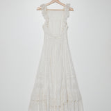 White English Embroidered Maxi Dress / ULLA JOHNSON - Size 0