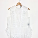 White English Embroidered Sleeveless Top / ISABEL MARANT - Size 34