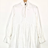 White English Embroidered Smock-neck Mini Dress / THE KOOPLES - Size 1