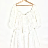 White Floral ACACIA Lace Trim Mini Dress / ZIMMERMANN - Size 0