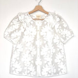 White Floral Lace JORDANNA Blouse / SEZANE - Size 38