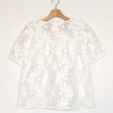 White Floral Lace JORDANNA Blouse / SEZANE - Size 38