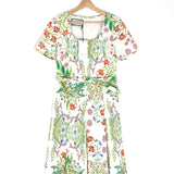 White Floral Print Cotton Poplin Belted Midi Dress / GUCCI - Size IT 42
