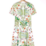 White Floral Print Cotton Poplin Belted Midi Dress / GUCCI - Size IT 42