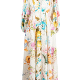 White Floral-print Linen Dress - model  HALCYON / ZIMMERMANN - Size 2