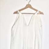 White Flowy Silk Sleeveless Top / FORTE_FORTE