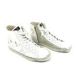 White FRANCY Pony Hair Trim High Top Sneakers / GOLDEN GOOSE - Size 38