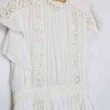 White GISELE English Embroidered Cotton Mini Dress / ISABEL MARANT ETOILE - Size 38