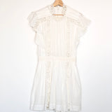 White GISELE English Embroidered Cotton Mini Dress / ISABEL MARANT ETOILE - Size 38