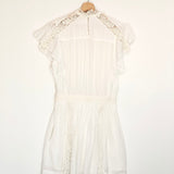 White GISELE English Embroidered Cotton Mini Dress / ISABEL MARANT ETOILE - Size 38