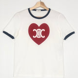 White Heart TRIOMPHE Jersey Cotton Tee / CELINE