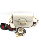 White HORSEBIT 1955 Small Leather Crossbody Bag  / GUCCI