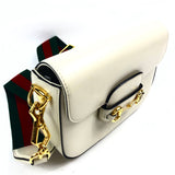 White HORSEBIT 1955 Small Leather Crossbody Bag  / GUCCI
