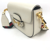 White HORSEBIT 1955 Small Leather Crossbody Bag  / GUCCI