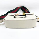 White HORSEBIT 1955 Small Leather Crossbody Bag  / GUCCI