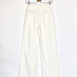White INI Cotton and Linen Blend High Rise Flared Pants / 7 FOR ALL MANKIND - Size 25