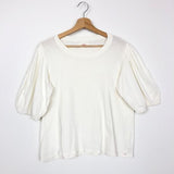 White Jersey Puffed Sleeves Tee / XIRENA - Size XS