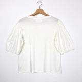 White Jersey Puffed Sleeves Tee / XIRENA - Size XS