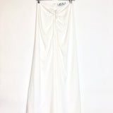 White Jersey Side Ruched Maxi Skirt / CHRISTOPHER ESBER - Size AUS 10