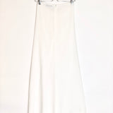 White Jersey Side Ruched Maxi Skirt / CHRISTOPHER ESBER - Size AUS 10