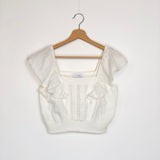 White Lace Cropped Top  / INTERMIX - Size 2