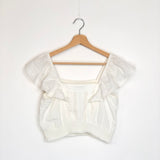 White Lace Cropped Top  / INTERMIX - Size 2