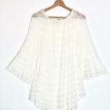 White Lamé Viscose with Raschel Workmanship Kaftan Short Cover-up Dress / MISSONI - Size 38
