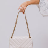 White Leather Flap Cover Serpenti Cabochon Shoulder Bag / BVLGARI