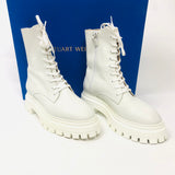 White Leather Lace-up Boots - model BEDFORD / STUART WEITZMAN - Size 37.5