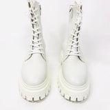 White Leather Lace-up Boots - model BEDFORD / STUART WEITZMAN - Size 37.5