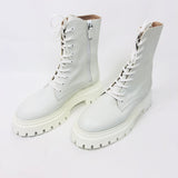 White Leather Lace-up Boots - model BEDFORD / STUART WEITZMAN - Size 37.5