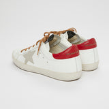 White Leather Low Top Sneakers with Gold Laces - model SUPERSTAR / GOLDEN GOOSE - Size 38