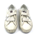 White Leather OLD SCHOOL Double Velcro Sneakers with Silver Star / GOLDEN GOOSE - Size 36