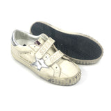 White Leather OLD SCHOOL Double Velcro Sneakers with Silver Star / GOLDEN GOOSE - Size 36