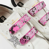 White Leather OLD SCHOOL Sneakers with Pink Velcros / GOLDEN GOOSE - Size 36