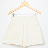 White Leather Shorts / VALENTINO - Size 36