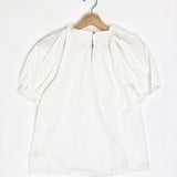 White LEIGH Flutter Sleeve Cotton Poplin Top / ULLA JOHNSON - Size US 4