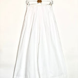 White Lined Poplin High Rise Wide Leg Pants / KHOON HOOI - Size 38
