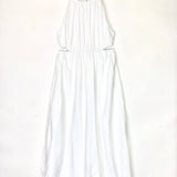 White Linen Cut-out Side Slit Maxi Dress / DISSH - Size 38