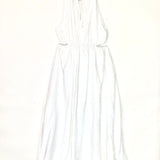 White Linen Cut-out Side Slit Maxi Dress / DISSH - Size 38