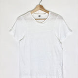 White Linen Jersey Curved Seam T-shirt / TOTEME - Size XS