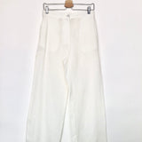 White Linen Wide Leg Pants / HOLY CAFTAN - Size 42