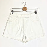 White Logo Embossed Pocket Denim Mini Shorts / FENDI - Size 36