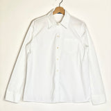 White Logo Embroidered Pocket Poplin Cotton Shirt / PRADA - Size M