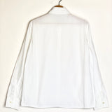 White Logo Embroidered Pocket Poplin Cotton Shirt / PRADA - Size M